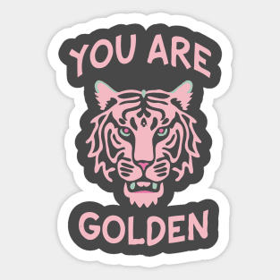 Preppy Style Pink Tiger Positive Quote Sticker